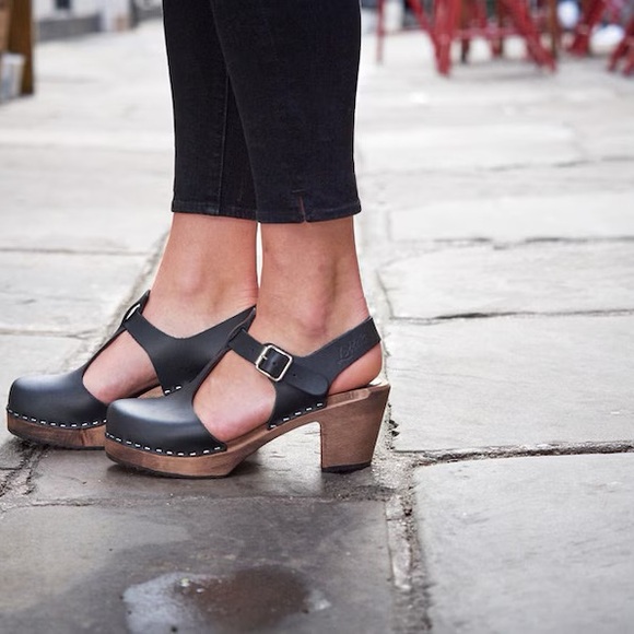 Lotta’s of Sweden | Women’s Black Leather Mary Jane Ankle Strap Clogs, size 6.5 - Picture 16 of 16